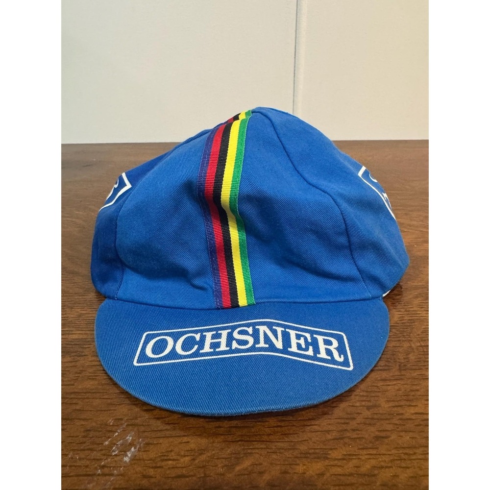 Pace Sportswear Ochsner Cycling Cap Hat Mens‎ One Size Blue Rainbow Stripe USA